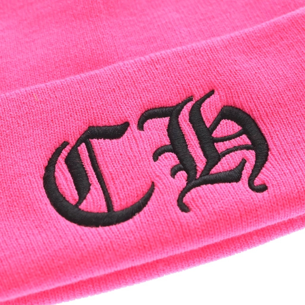 CHROME HEARTS(クロムハーツ) 24AW CH Logo Embroidery Acrylic Beanie CHロゴ刺繍ビーニー ニット帽 帽子 ピンク レディース