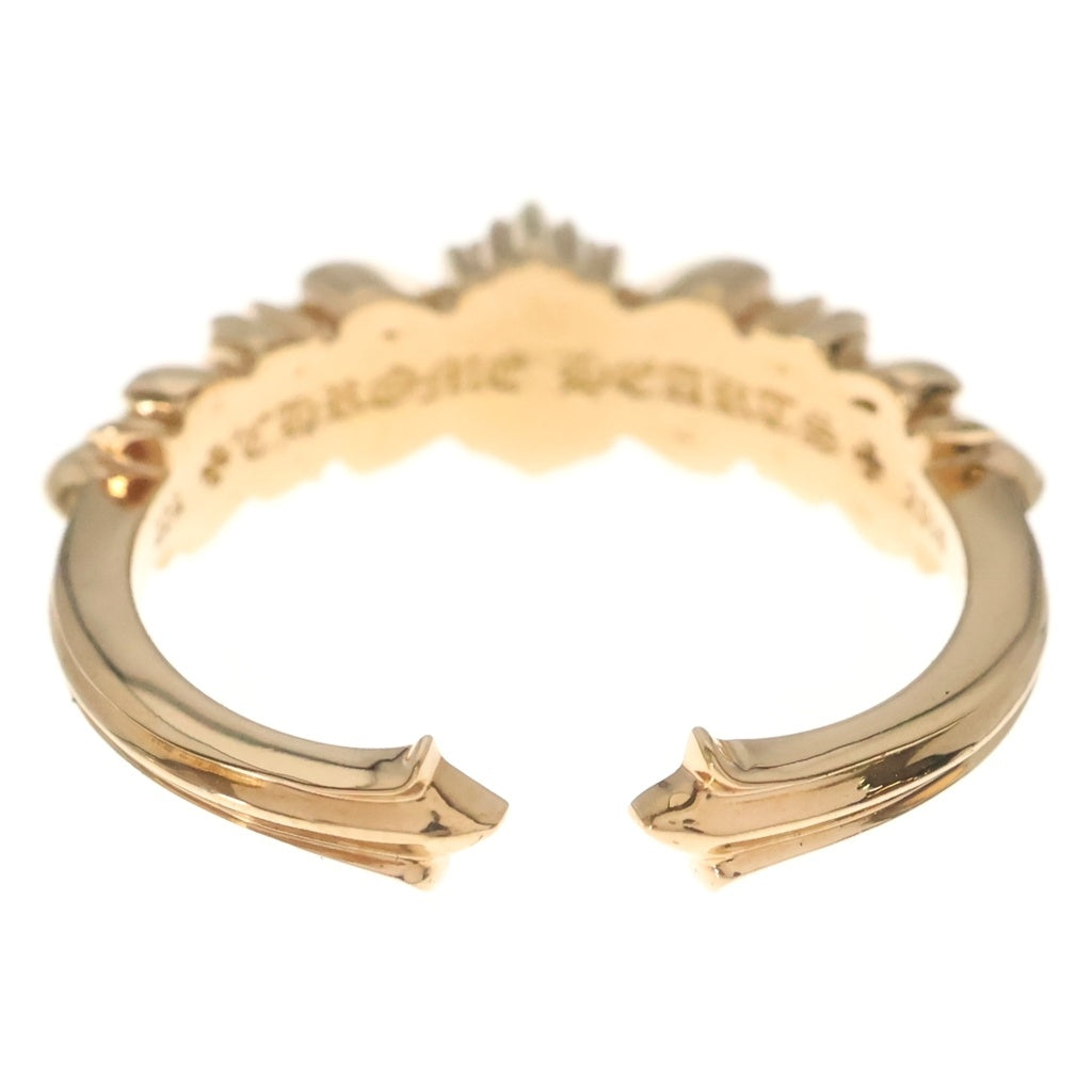 CHROME HEARTS(クロムハーツ) 22K BABY CLSC W FLRL CRS P/D ベイビークラシック ダブルフローラルクロス リング パヴェダイヤ ゴールド