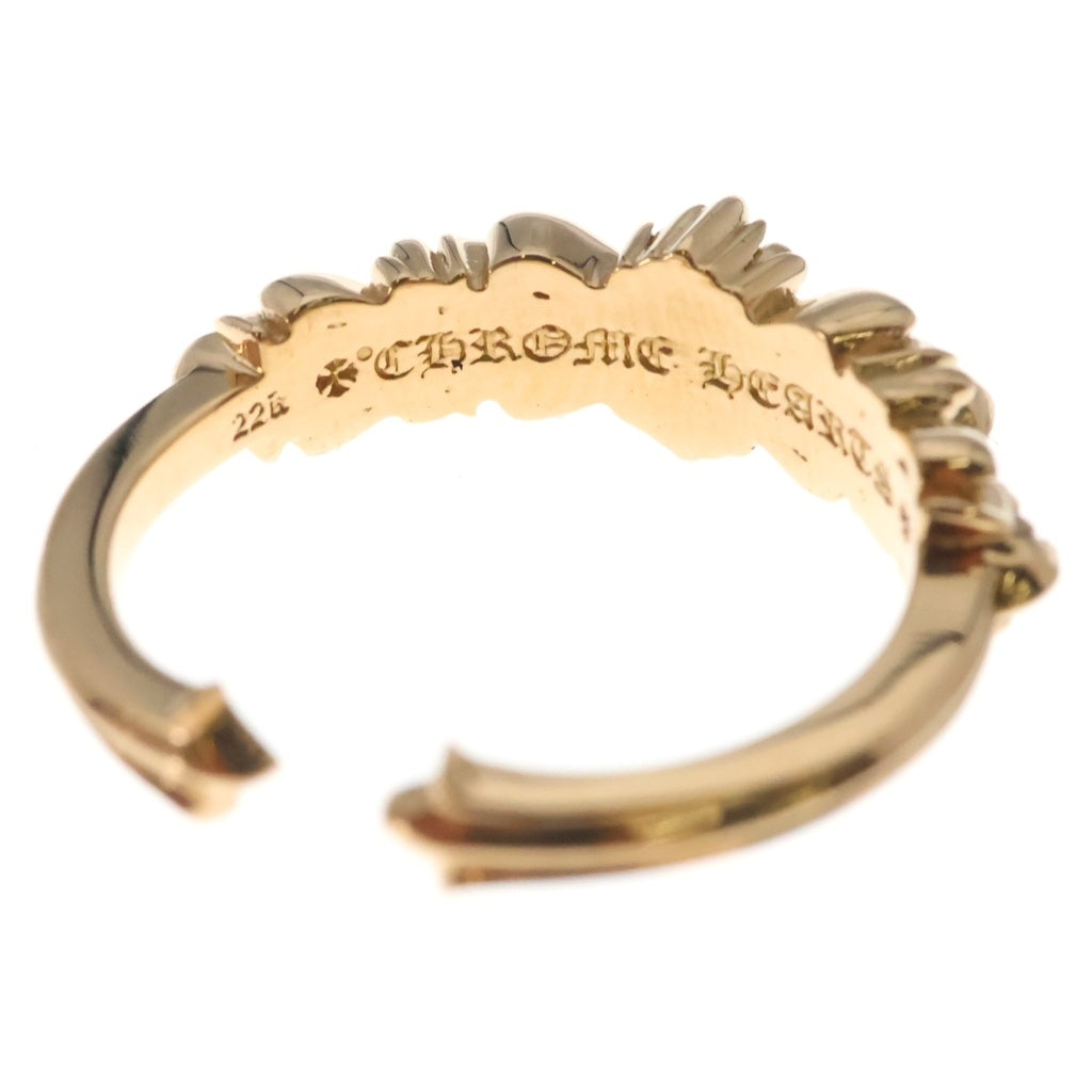 CHROME HEARTS(クロムハーツ) 22K BABY CLSC W FLRL CRS P/D ベイビークラシック ダブルフローラルクロス リング パヴェダイヤ ゴールド