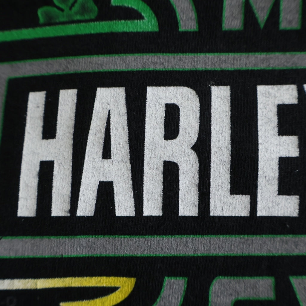 HARLEY DAVIDSON(ハーレーダビッドソン) 00s Clover Green Flame L/S Tee クローバー グリーンフレイム 2012 ロングスリーブ 長袖Tシャツ カットソー ブラックー