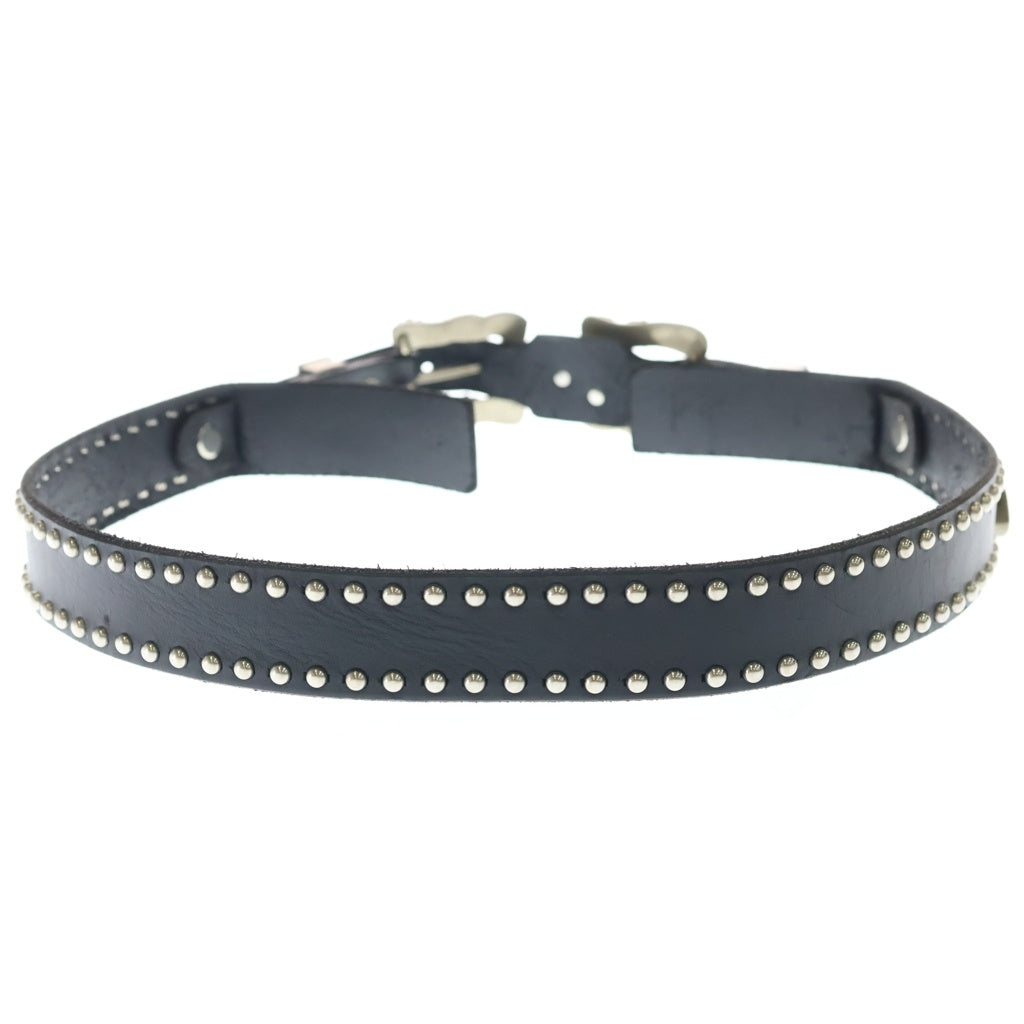 ENFANTS RICHES DEPRIMES(アンファンリッシュデプリメ) ERD DOUBLE BUCKLE GERMAN DOG BELT ダブルバックル レザー ベルト ブラック/シルバー