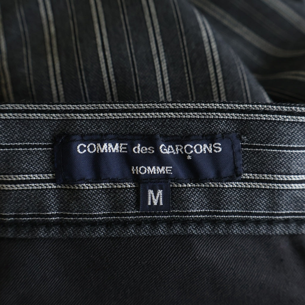COMME des GARCONS HOMME(コムデギャルソンオム) 04SS スリープ期 Sample 1 ストレート ロングパンツ ストライプ柄 ブラック HP-P048