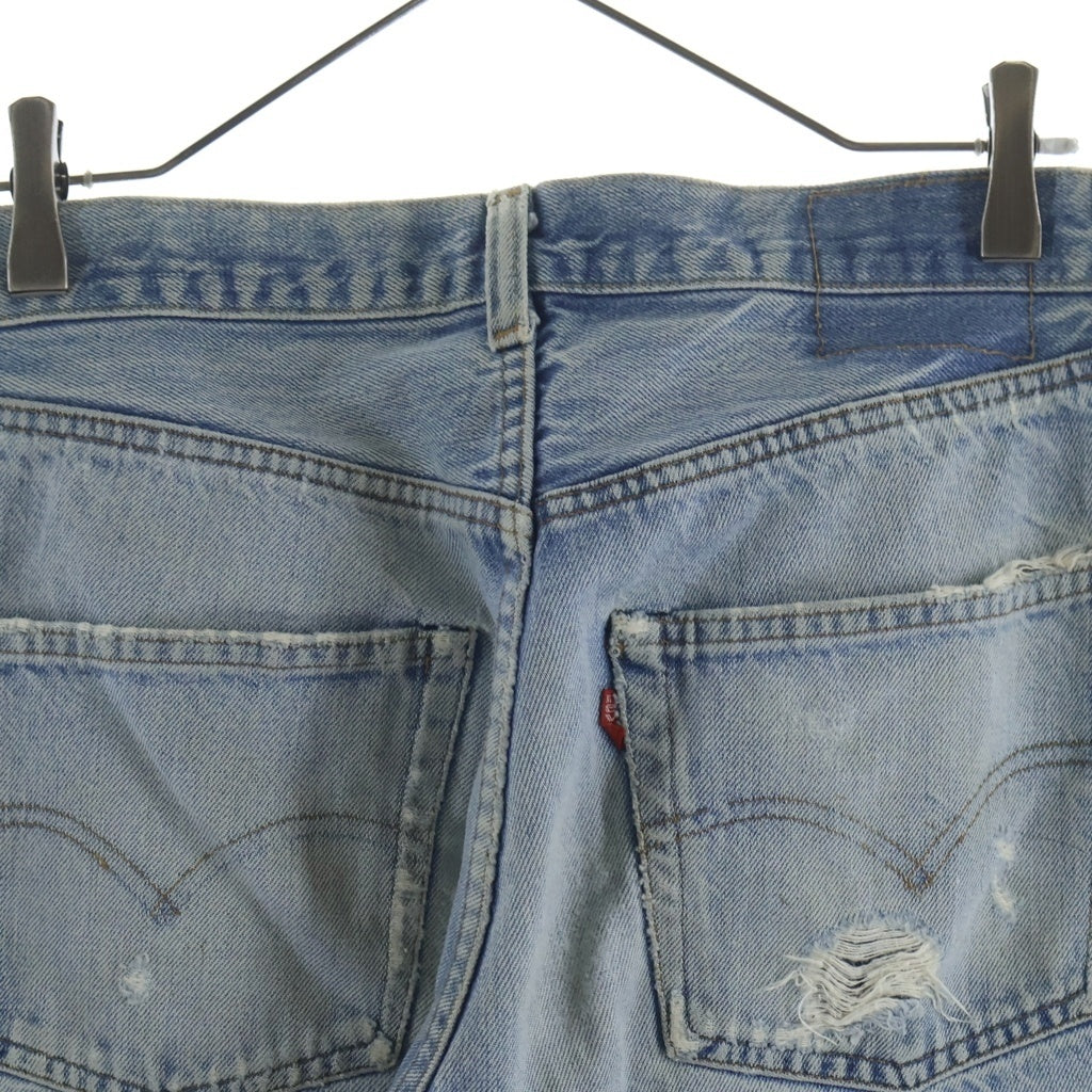 Levi's(リーバイス) 70s VINTAGE 501 66後期 ヴィンテージ 両面スモールe 不均等V ボタン裏無 ボタンフライ デニムパンツ インディゴ