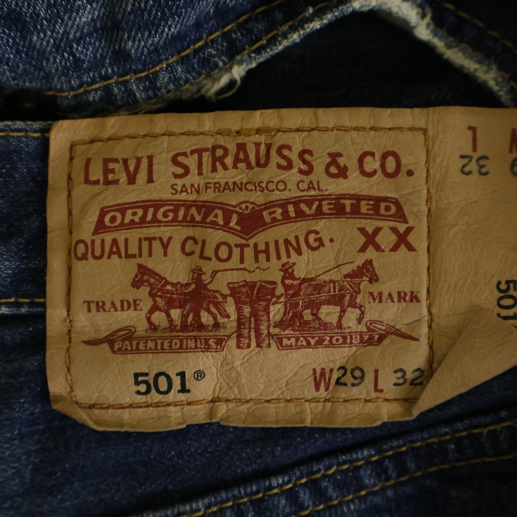 Levi's(リーバイス) 90-00s VINTAGE 501 ヴィンテージ 両面スモールe 不均等V ボタン裏359 ボタンフライ デニムパンツ インディゴ