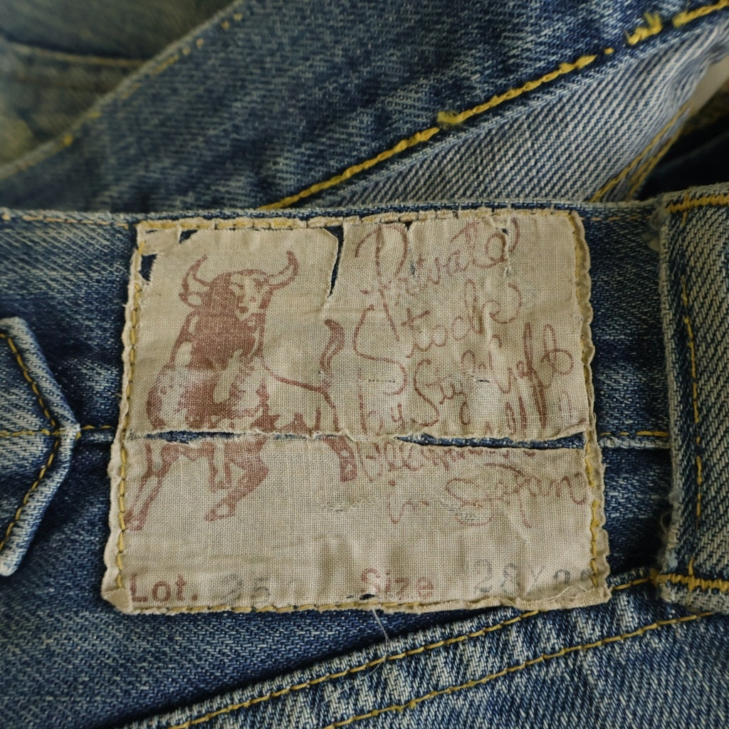 EVISU(エビス) 90s Denim Pants ボタンフライ ダブルニー デニムパンツ ペイント インディゴ