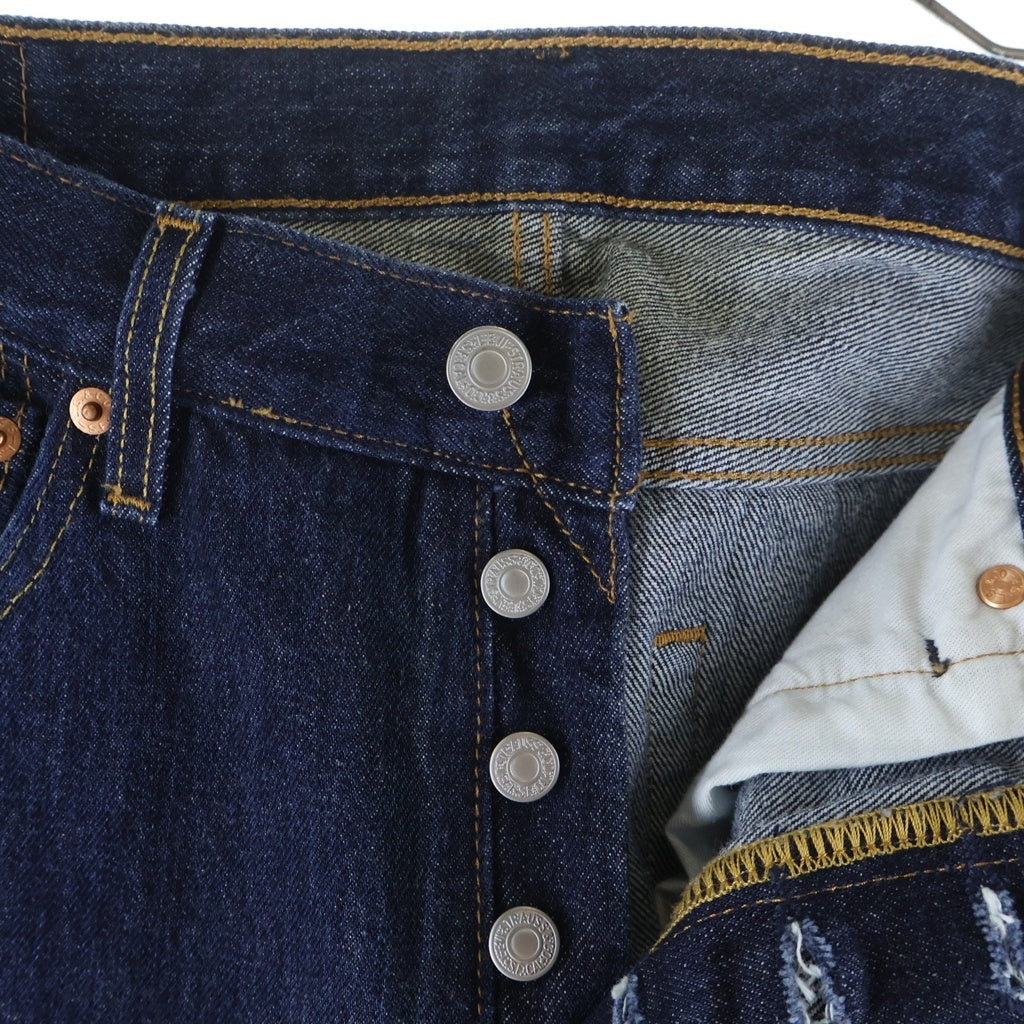 Levi's(リーバイス) 00s 501 66前期 Replica 両面スモールe 不均等V ボタン裏3498 ボタンフライ 復刻 デニムパンツ インディゴ