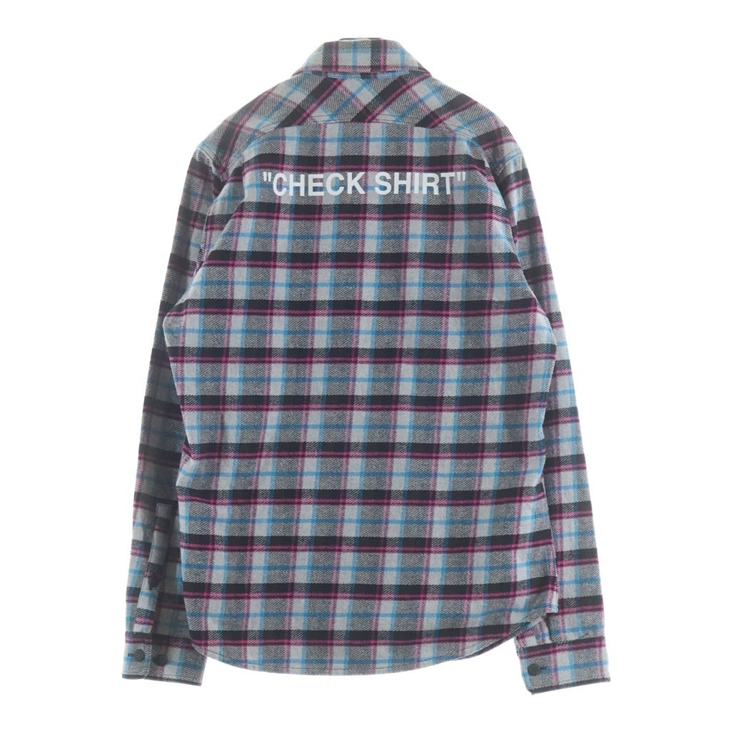 OFF-WHITE(オフホワイト) 18AW Flannel Check Shirts フランネルシャツ 長袖チェックシャツ グレー OMGA060F18A27015