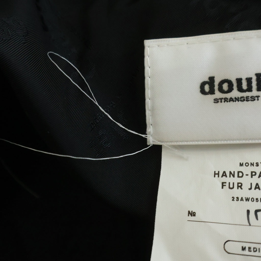doublet(ダブレット) 23AW HAND-PAINTED FUR JACKET ペイント ファージャケット ブラック 23AW05BL168