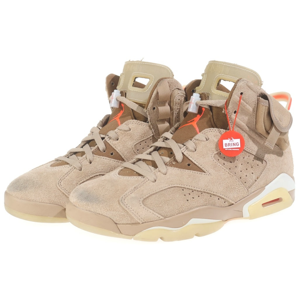 NIKE(ナイキ) ×TRAVIS SCOTT AIR JORDAN6 RETRO SP トラヴィススコット エアジョーダン6 ハイカットスニーカー ベージュ US11/29cm DH0690-200