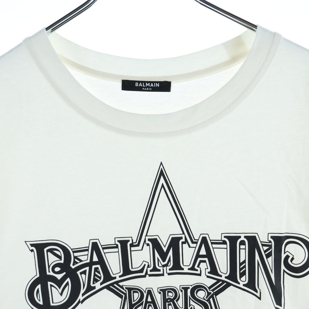 BALMAIN(バルマン) 24SS スタープリント 半袖Tシャツ カットソー ホワイト EG000GD29