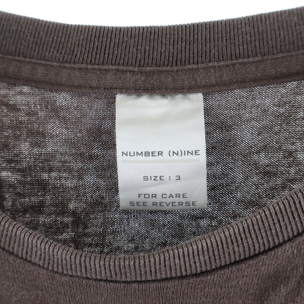 NUMBER (N)INE(ナンバーナイン) 02AW Archive ジョージ期 半袖Tシャツ カットソー ブラウン