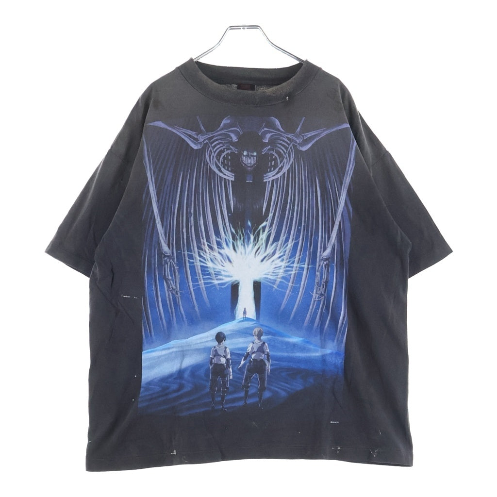 SAINT MICHAEL(セントマイケル) 26SS ATTACK ON TITAN AOT SS TEE 進撃の巨人 アニメ 半袖Tシャツ カットソー ブラック SM-MK8-0000-C77 SM-MK8-0000-C77