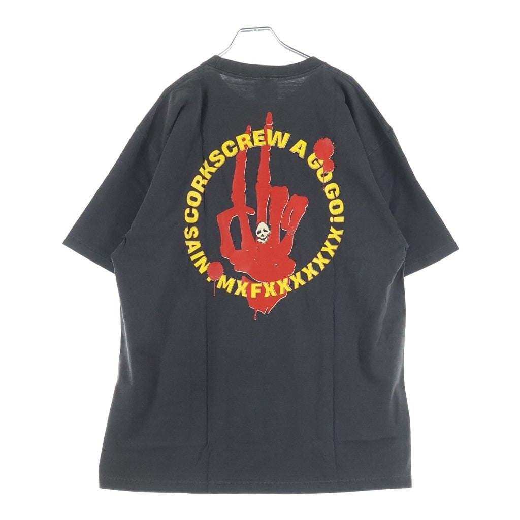 SAINT MICHAEL(セントマイケル) ×黒夢 Knife & Grape 半袖Tシャツ カットソー ブラック KRYM088
