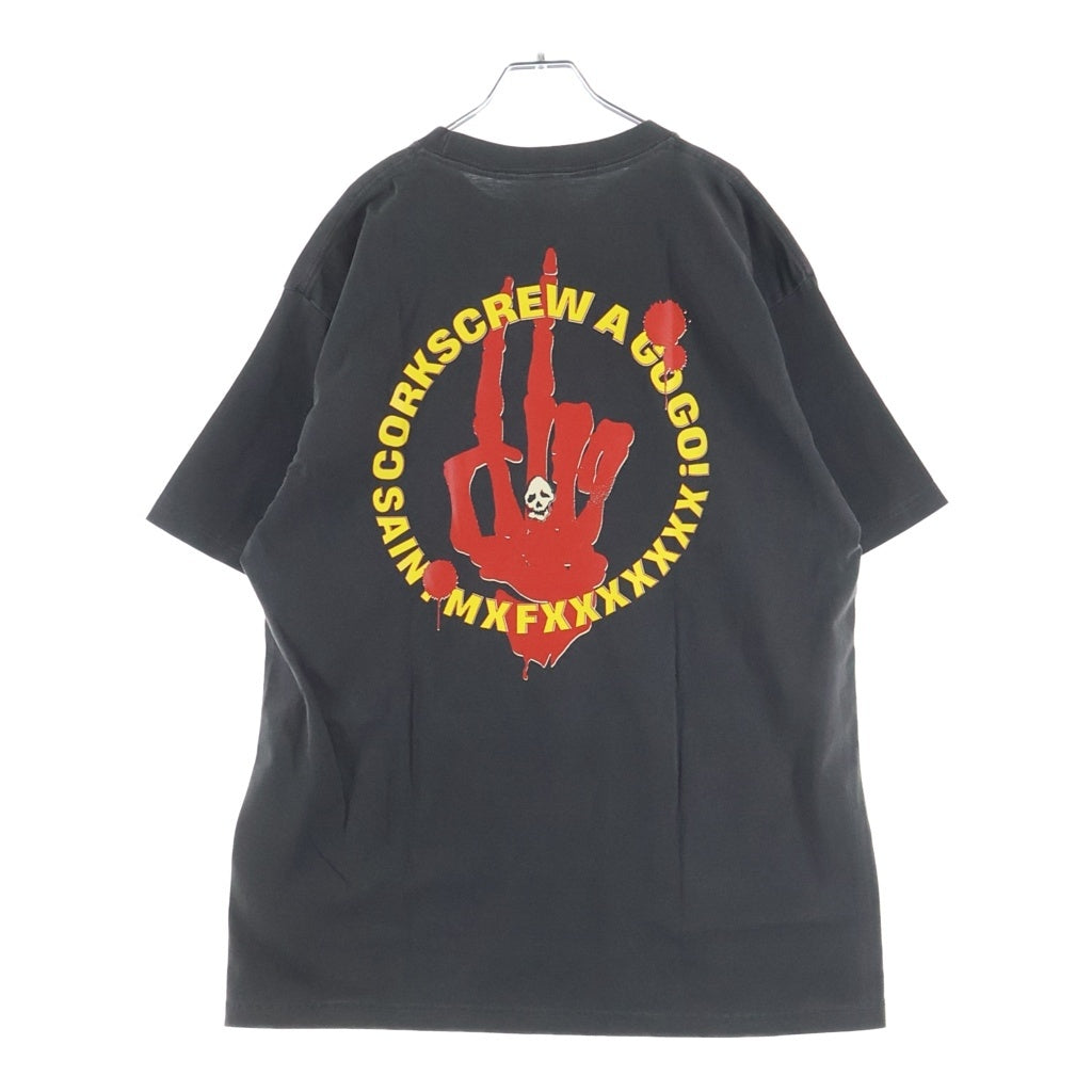 SAINT MICHAEL(セントマイケル) ×黒夢 Knife & Grape 半袖Tシャツ カットソー ブラック KRYM088