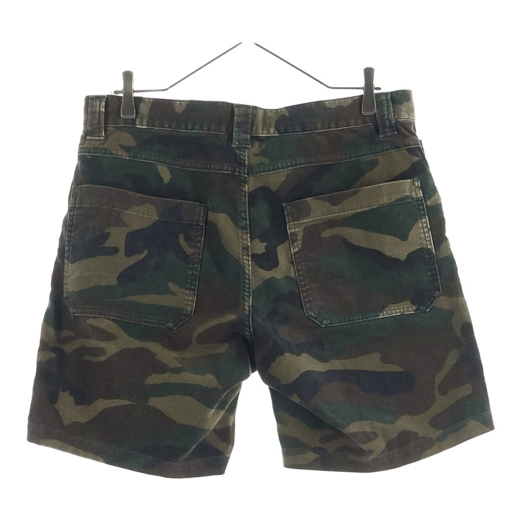 SUBCULTURE(サブカルチャー) 25SS ワッペン付き コーデュロイ ハーフ ワークパンツ 迷彩柄 グリーン/ブラウン SCPT-S2501