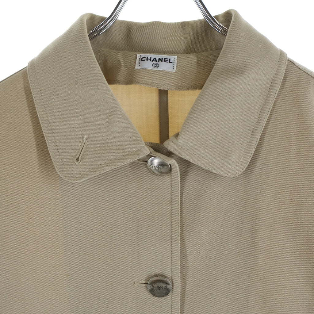 CHANEL(シャネル) 90-00s Archive ロゴボタン ステンカラー ジャケット ベージュ レディース