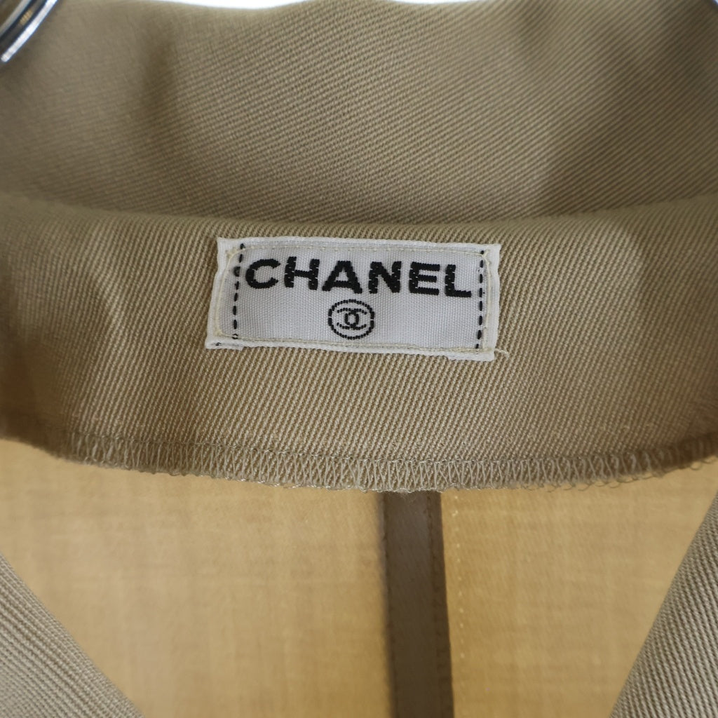 CHANEL(シャネル) 90-00s Archive ロゴボタン ステンカラー ジャケット ベージュ レディース