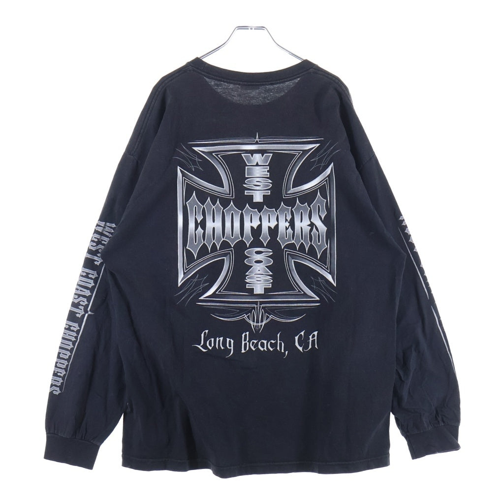 VINTAGE(ヴィンテージ) 90-00s West Coast Choppers L/S Tee ウエストコーストチョッパーズ アイアンクロス 長袖Tシャツ カットソー ブラック/シルバー