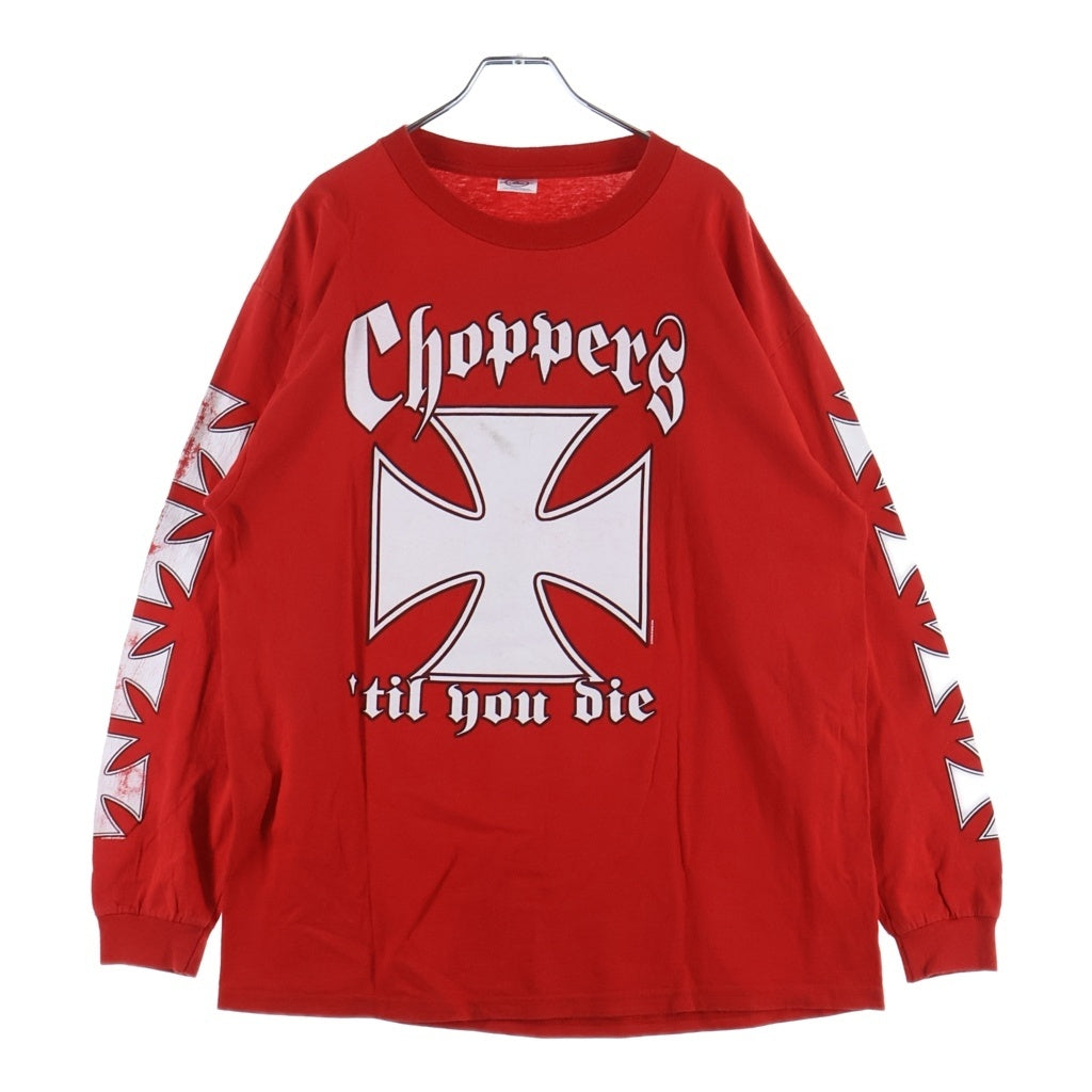 VINTAGE(ヴィンテージ) 00s West Coast Choppers L/S Tee ウエストコーストチョッパーズ アイアンクロス 長袖Tシャツ カットソー レッド