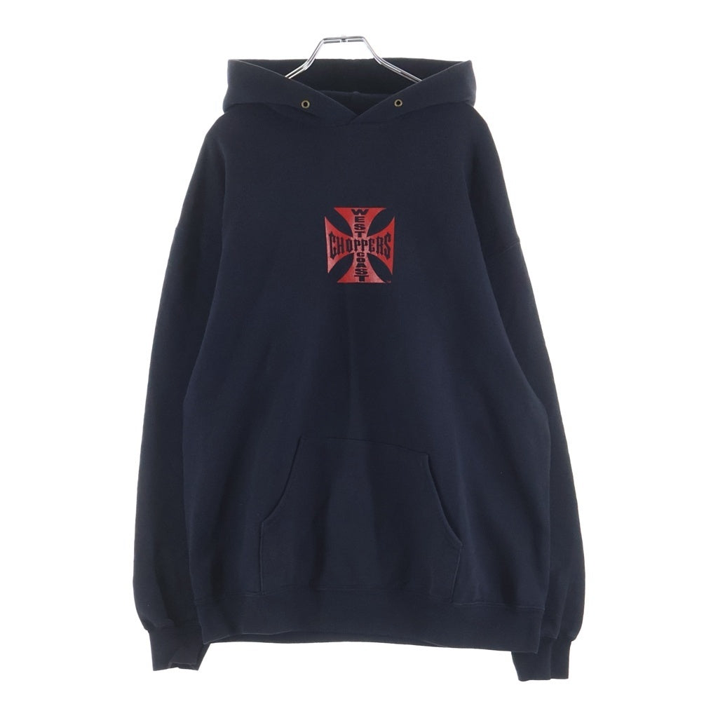 VINTAGE(ヴィンテージ) 90-00s West Coast Choppers L/S Hoodie ウエストコーストチョッパーズ アイアンクロス プルオーバーフーディー パーカー ブラック/レッド