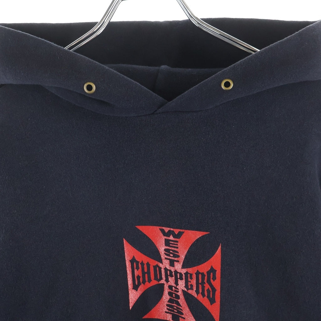 VINTAGE(ヴィンテージ) 90-00s West Coast Choppers L/S Hoodie ウエストコーストチョッパーズ アイアンクロス プルオーバーフーディー パーカー ブラック/レッド