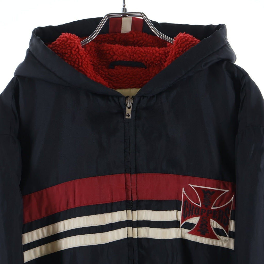 VINTAGE(ヴィンテージ) 90s West Coast Choppers Nylon Zip Up Jacket ウエストコーストチョッパーズ アイアンクロス ジップアップジャケット フーディー パーカー ブラック