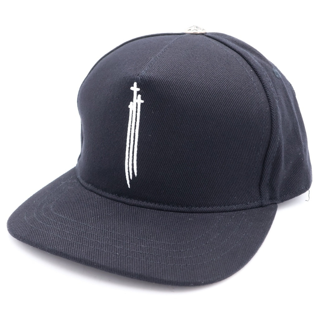 CHROME HEARTS(クロムハーツ) RS3 BASEBALL CAP フロントモチーフ刺繍 クロスボール ベースボールキャップ 帽子 ブラック