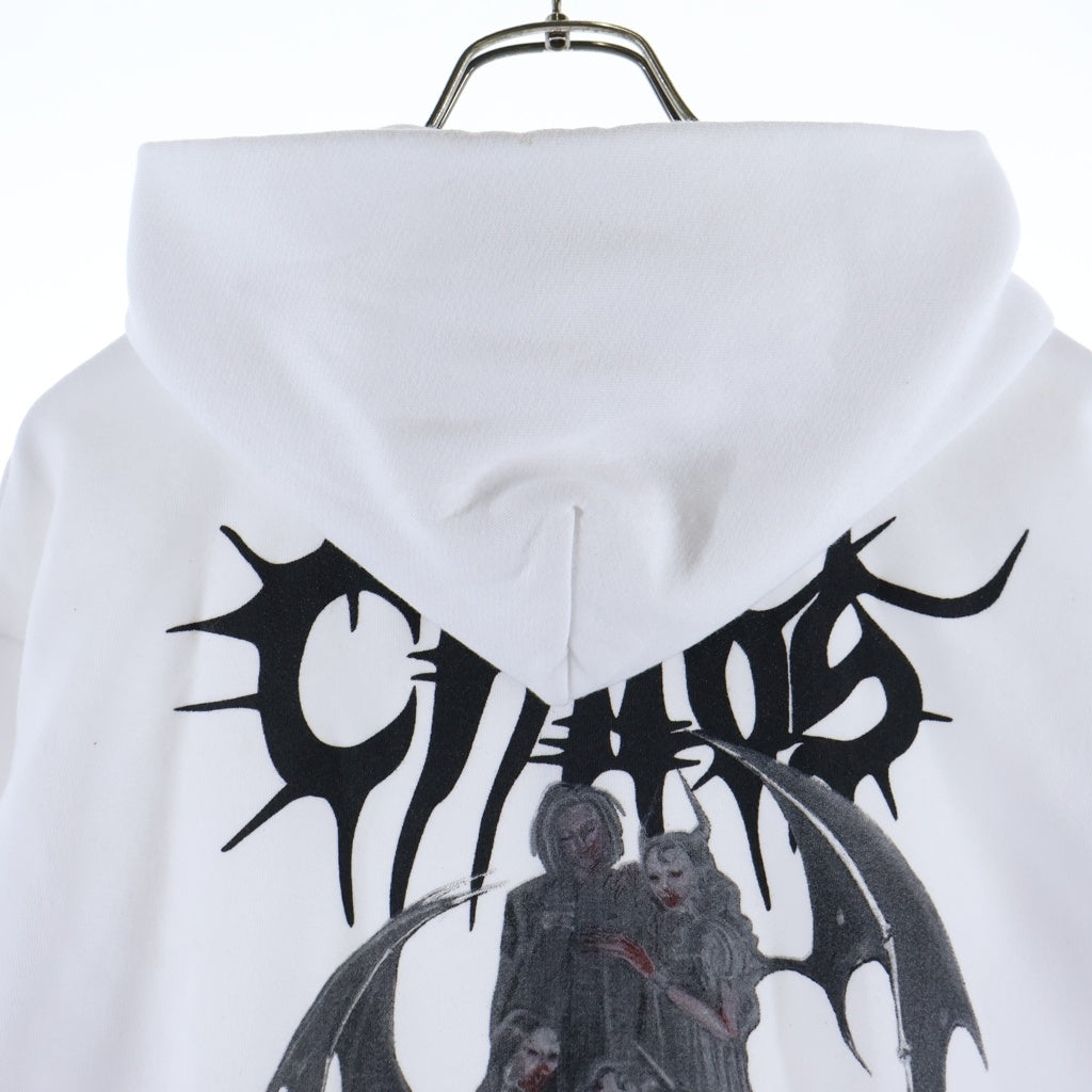 Deadly Doll(デッドリードール) ×KEN CARSON ZIP UP HOODIE グラフィックプリント フルジップパーカーホワイト