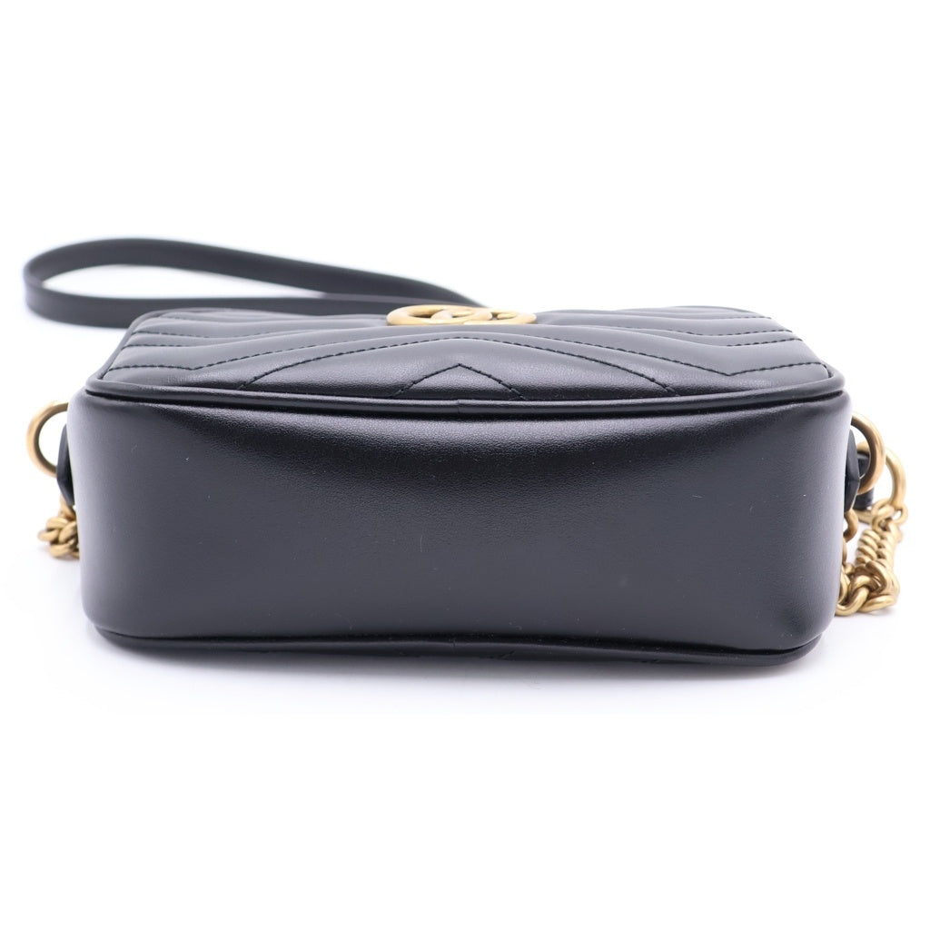 GUCCI(グッチ) GG Marmont Quilting Shoulder Bag GGマーモント キルティング レザーショルダーバッグ ブラック 448065 レディース
