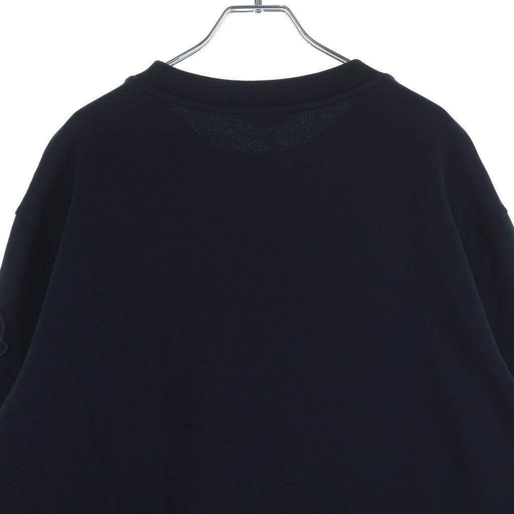 MONCLER(モンクレール) SWEATSHIRT ロゴワッペン フロッキーロゴ クルーネックスウェットトレーナー ネイビー H20918G00049