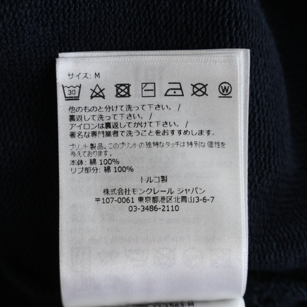 MONCLER(モンクレール) SWEATSHIRT ロゴワッペン フロッキーロゴ クルーネックスウェットトレーナー ネイビー H20918G00049