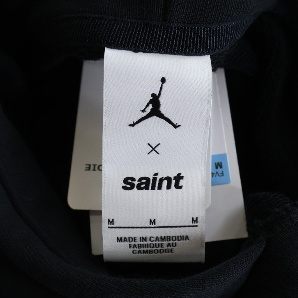 SAINT MICHAEL(セントマイケル) ×NIKE JORDAN M J SM FLC HOODIE ナイキ ジョーダン プルオーバースウェットパーカー フーディー ブラック SM-MK8-0000-J01/FV4718-010