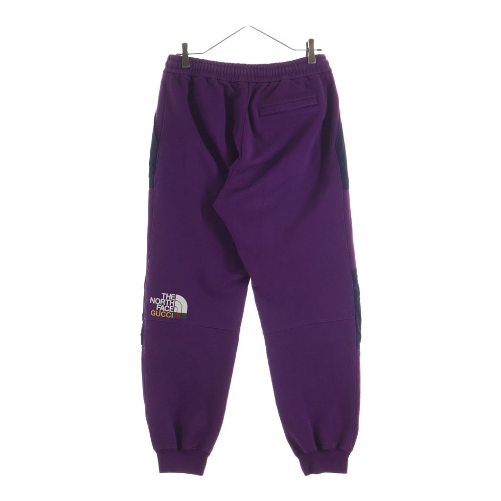 GUCCI(グッチ) ×THE NORTH FACE Sweat Pants ノースフェイス ナイロン切替 スウェットパンツ パープル 671463 XJDRN