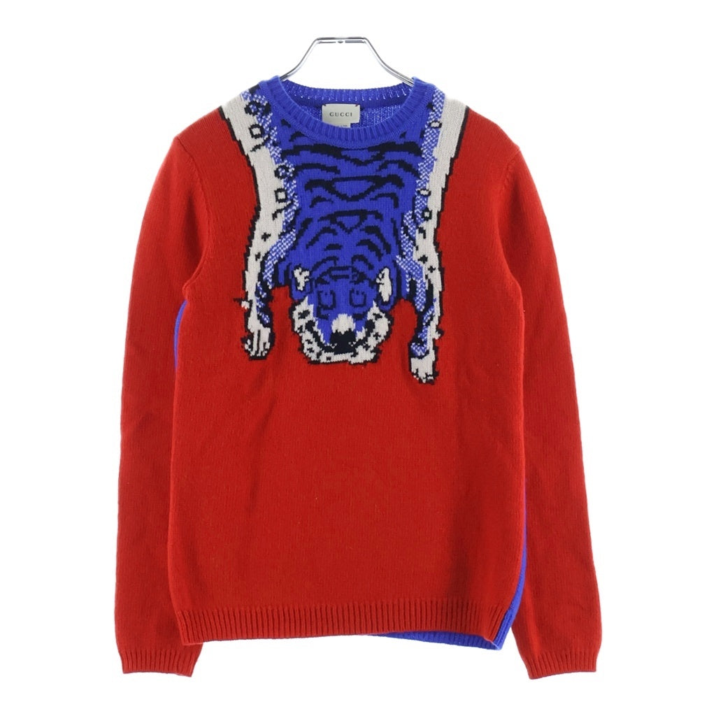 GUCCI(グッチ) Tiger Sweater タイガーモチーフ セーター ニット レッド 436071 X1336