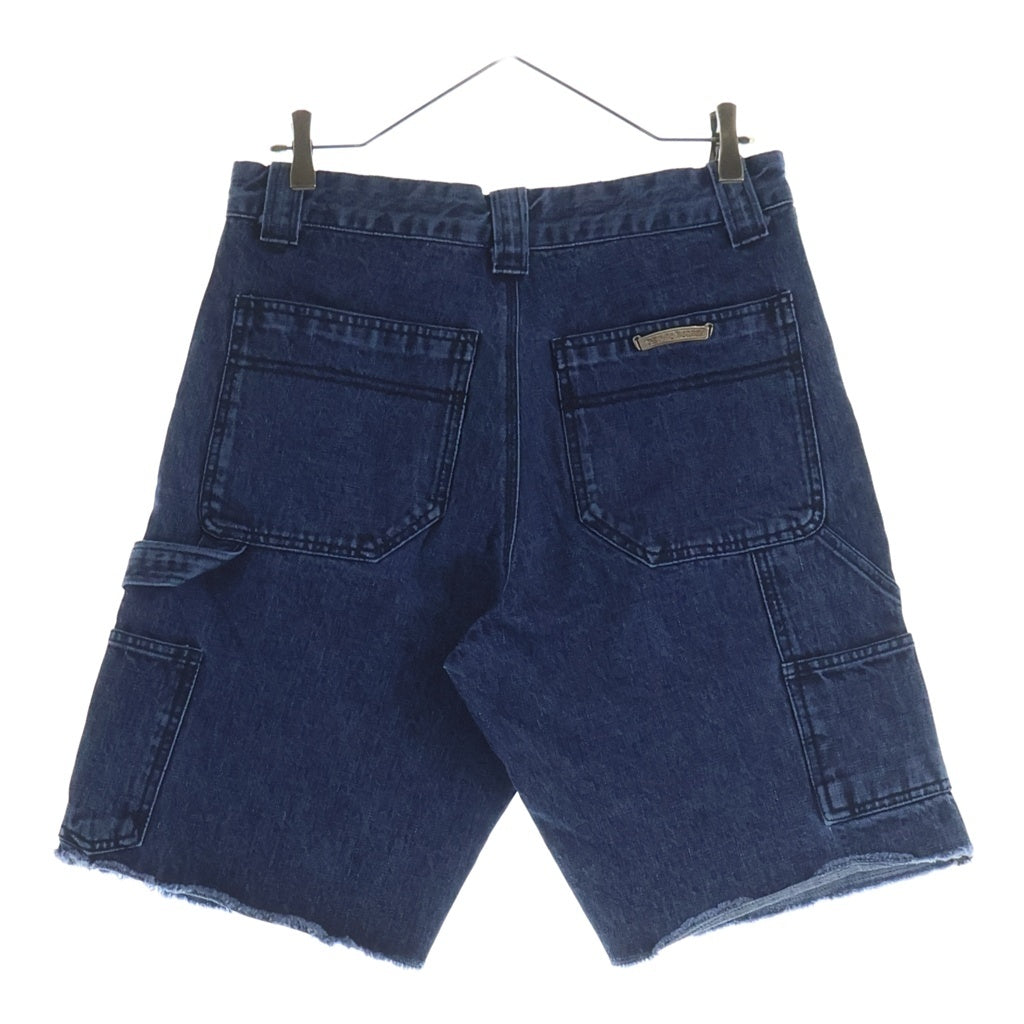 CHROME HEARTS(クロムハーツ) CARPENTER DOUBLE KNEE DENIM SHORTS カーペンター デニムショーツ ハーフパンツ クロスボール ブルー