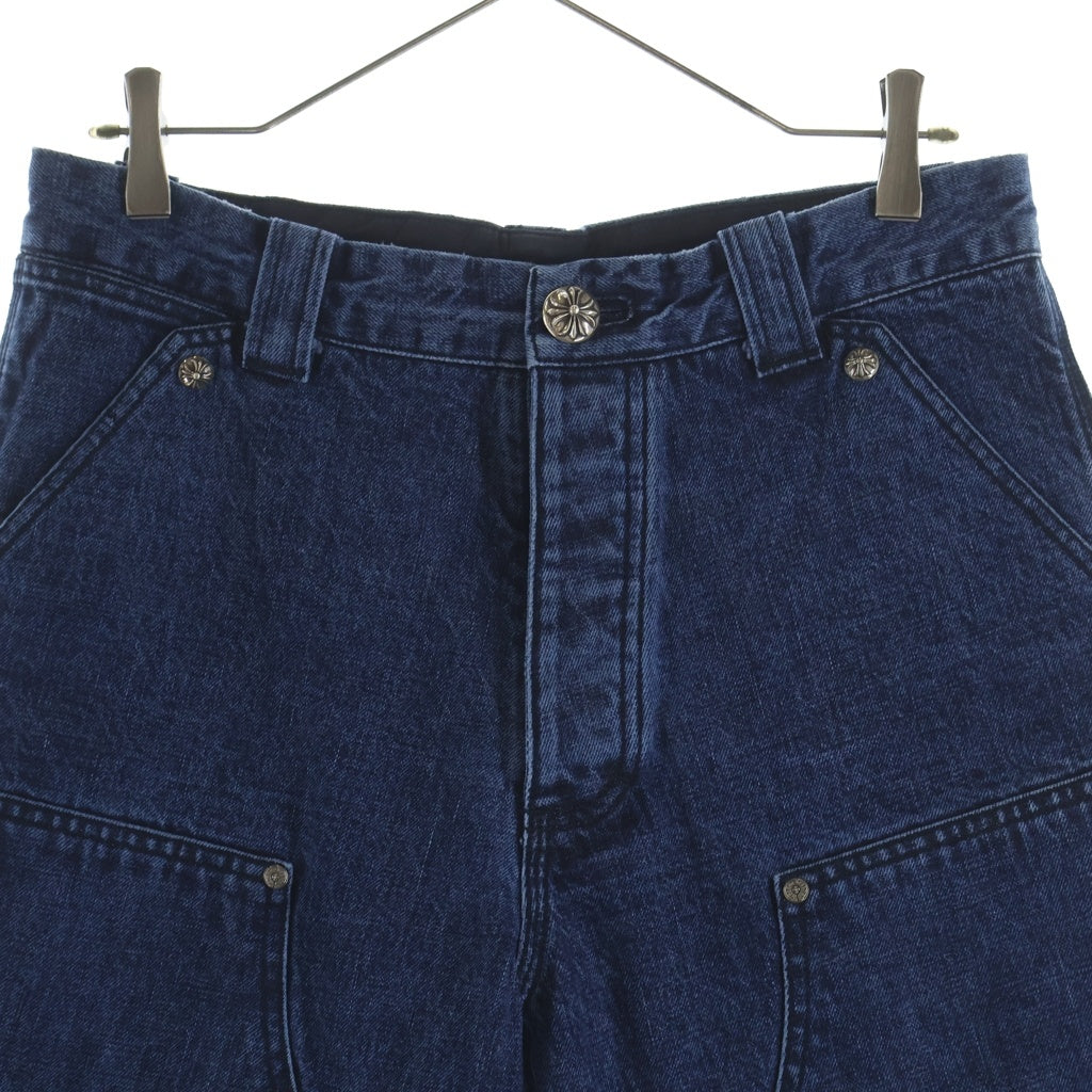 CHROME HEARTS(クロムハーツ) CARPENTER DOUBLE KNEE DENIM SHORTS カーペンター デニムショーツ ハーフパンツ クロスボール ブルー