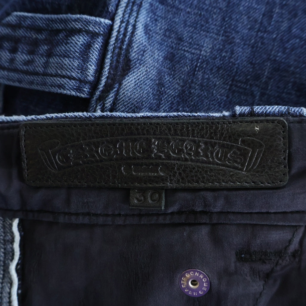 CHROME HEARTS(クロムハーツ) CARPENTER DOUBLE KNEE DENIM SHORTS カーペンター デニムショーツ ハーフパンツ クロスボール ブルー