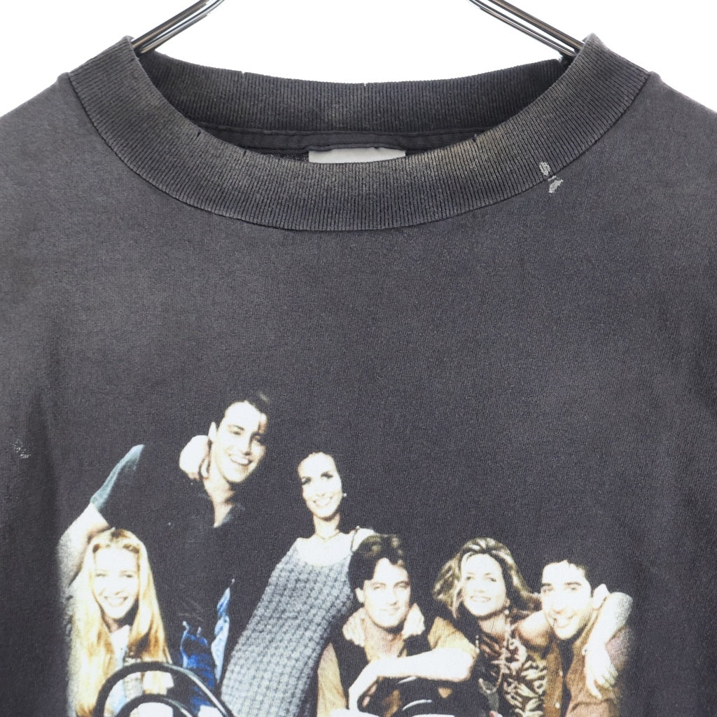 SAINT MICHAEL(セントマイケル) 25SS ×FRIENDS VINTAGE GRAPHIC TEE SM-HR3-0000-C56 ×フレンズ ヴィンテージ加工 グラフィック半袖Tシャツ ブラック