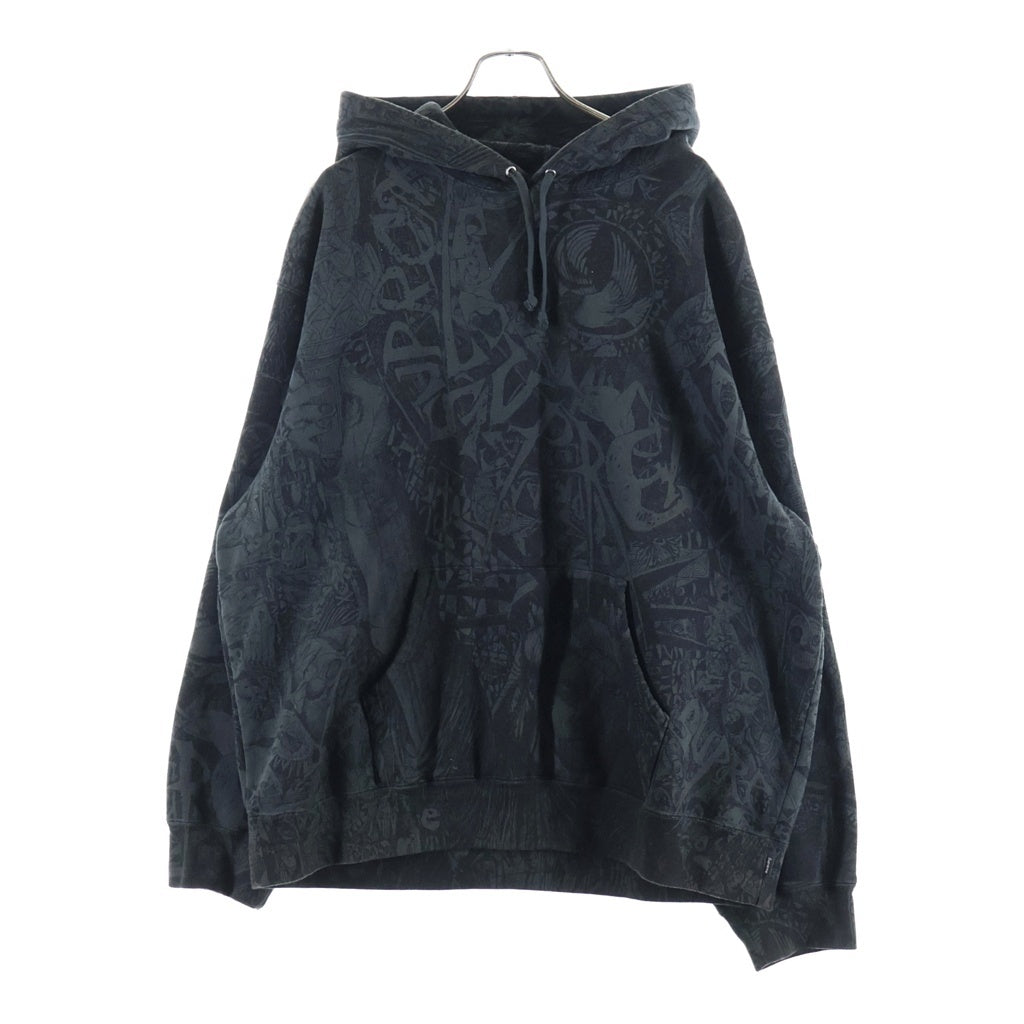 SUPREME(シュプリーム) 24AW LIBERTY HOODED SWEATSHIRT 総柄 プルオーバーフーディー パーカー ブラック