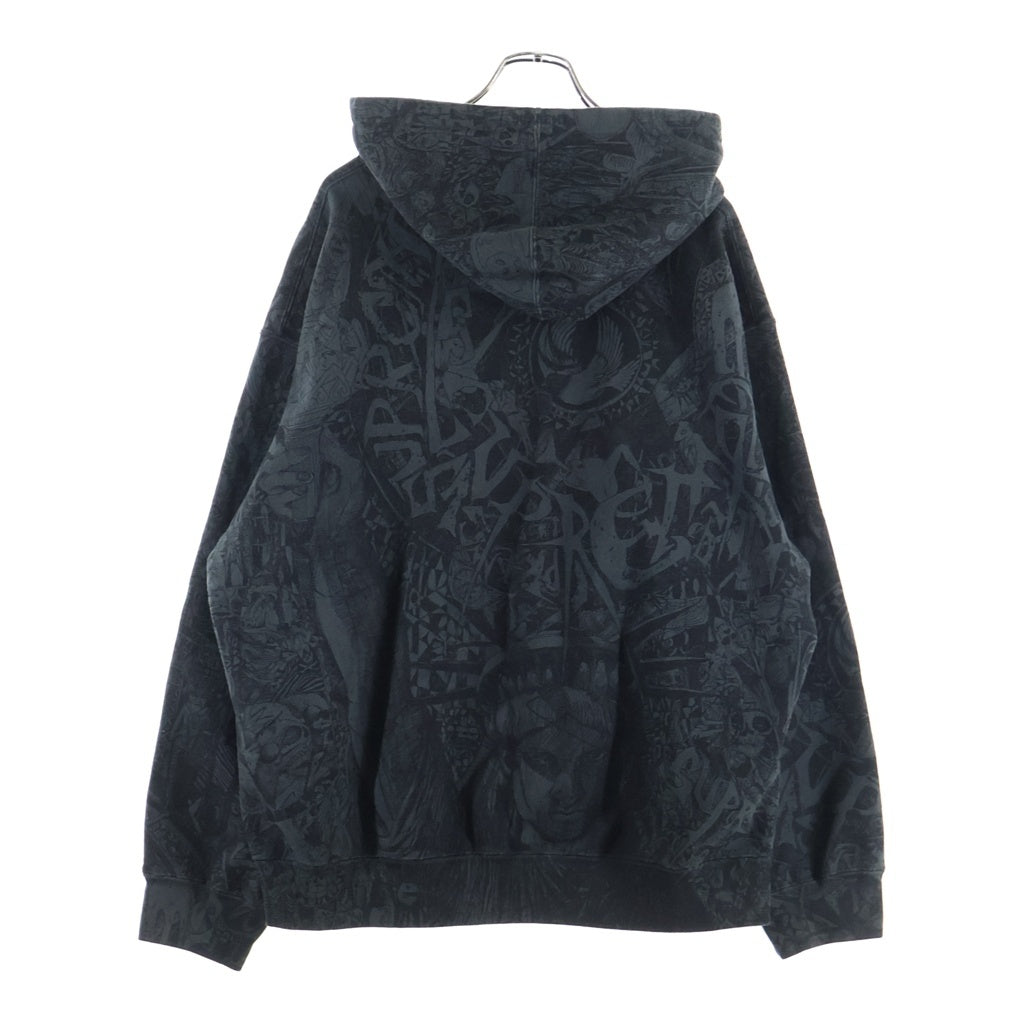 SUPREME(シュプリーム) 24AW LIBERTY HOODED SWEATSHIRT 総柄 プルオーバーフーディー パーカー ブラック