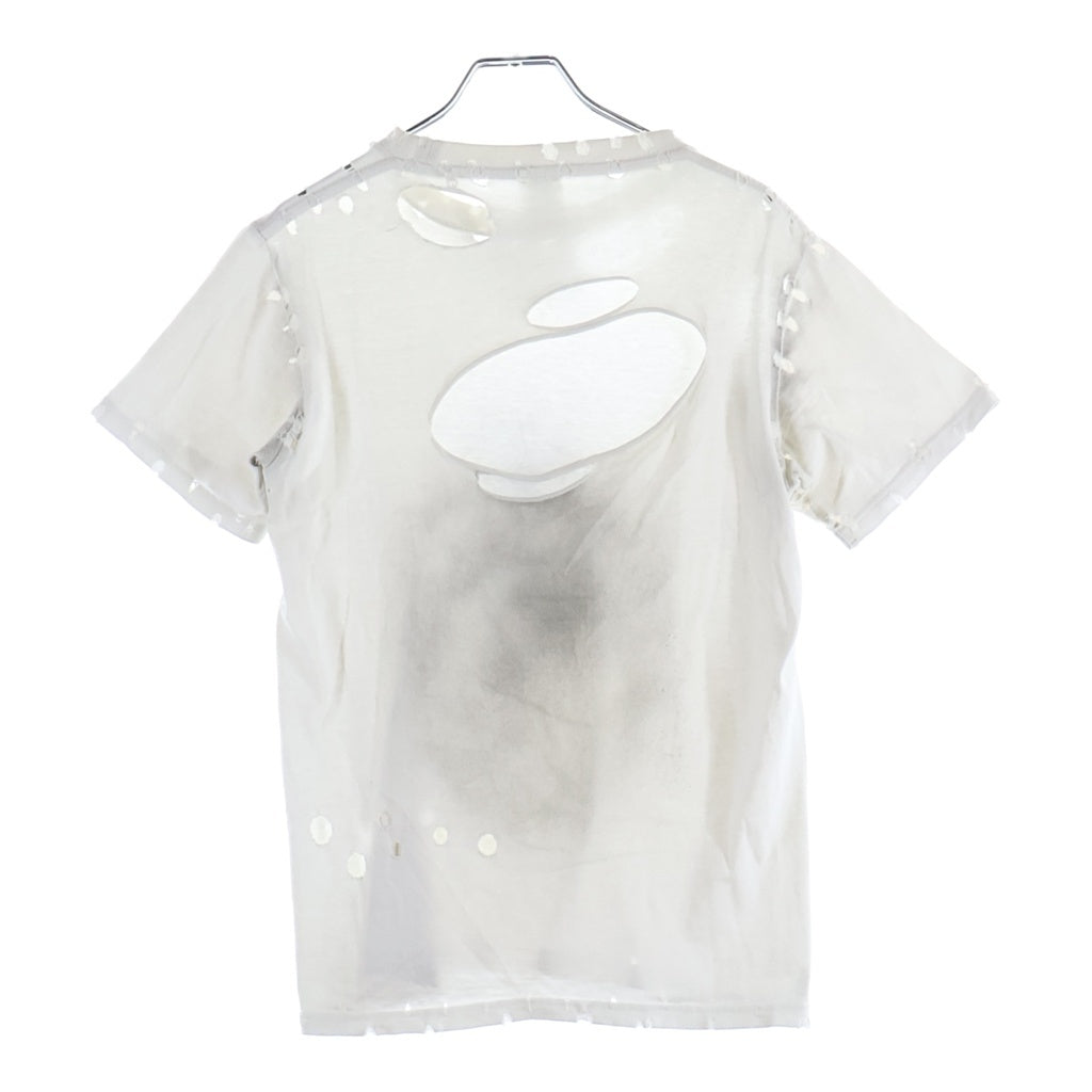 NUMBER (N)INE(ナンバーナイン) 02SS ARCHIVE モダンエイジ期 ダメージ加工 クルーネック半袖Tシャツ ホワイト ‐
