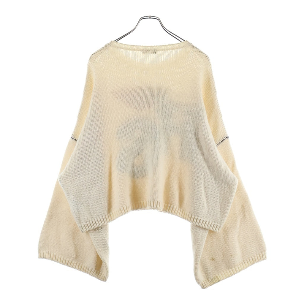 RAF SIMONS(ラフシモンズ) Oversized Intarsia Pull オーバーサイズ RSロゴ クルーネックプルオーバーニットセーター ベージュ