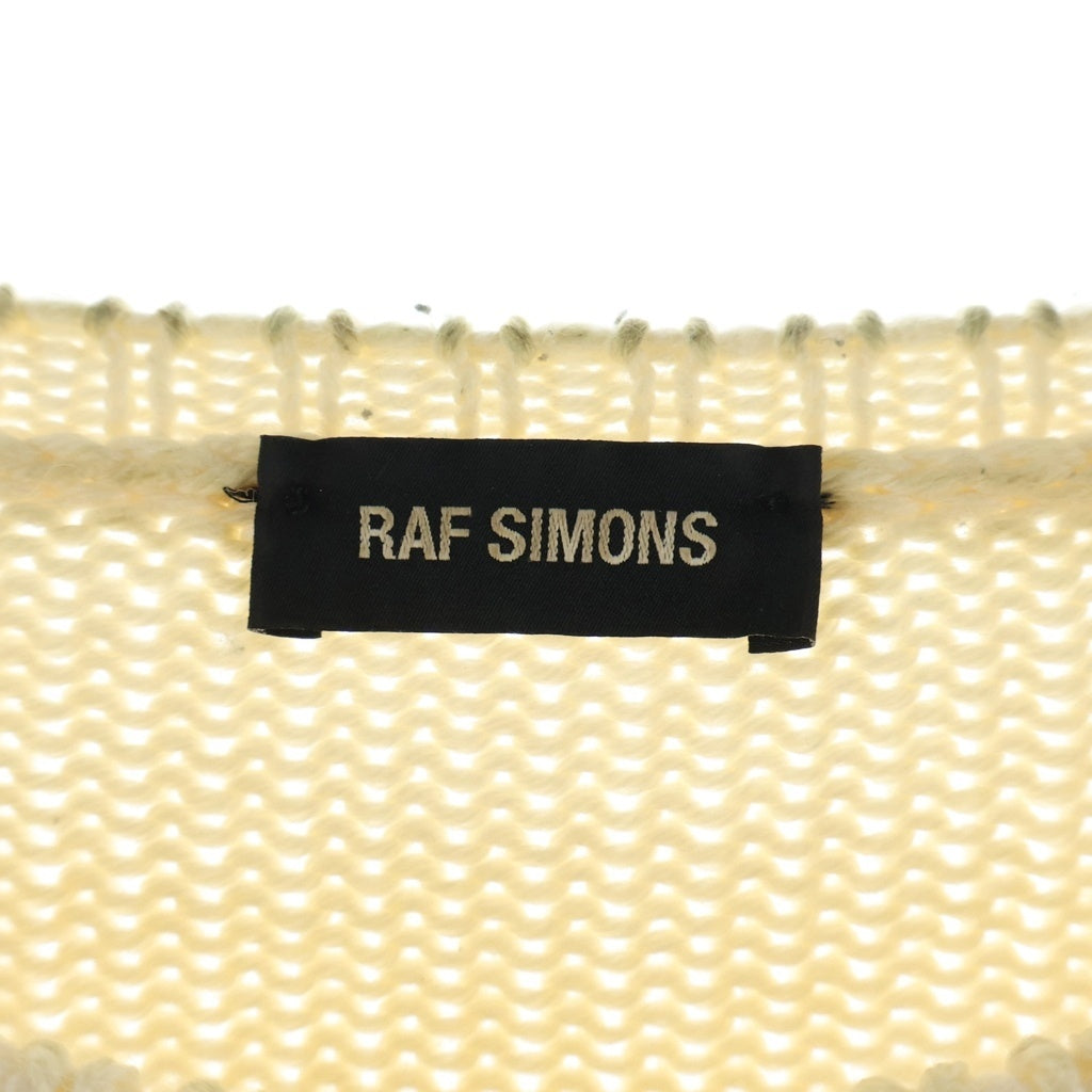 RAF SIMONS(ラフシモンズ) Oversized Intarsia Pull オーバーサイズ RSロゴ クルーネックプルオーバーニットセーター ベージュ