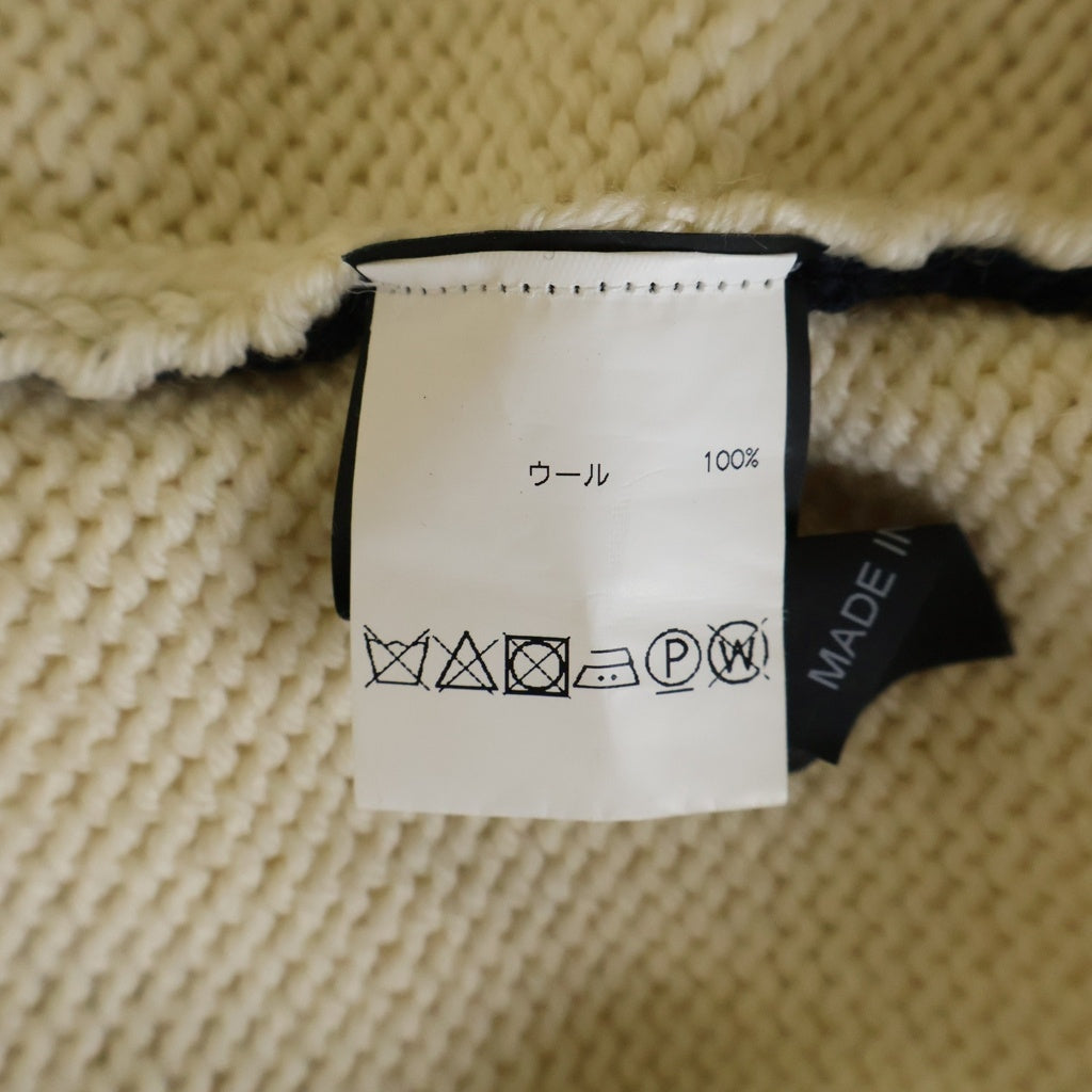 RAF SIMONS(ラフシモンズ) Oversized Intarsia Pull オーバーサイズ RSロゴ クルーネックプルオーバーニットセーター ベージュ