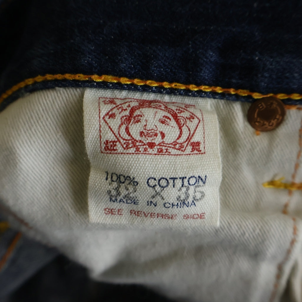 EVISU(エビス) 00s No.3 2000 Denim Pants ボタンフライ デニムパンツ ペイント インディゴ