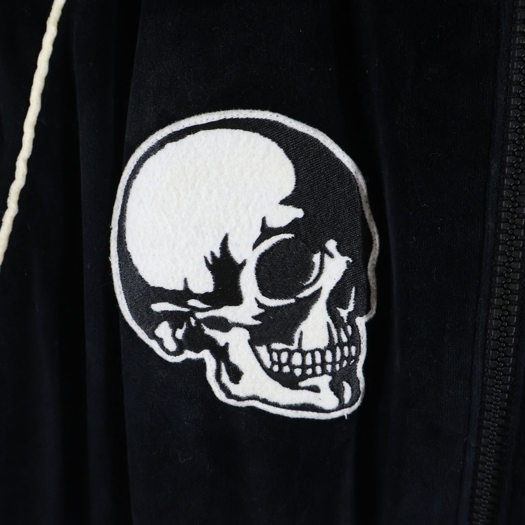 NUMBER (N)INE(ナンバーナイン) 04SS Archive DREAM期 SKULL スカルワッペン ベロアジャージ ジャケット ブラック