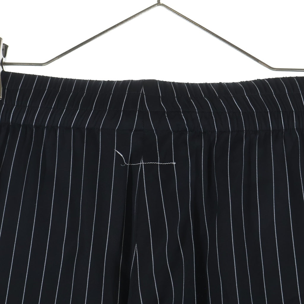 MM6 Maison Margiela(エムエムシックスメゾンマルジェラ) 22AW Straight Wide Pants ストライプ レーヨンワイドパンツ イージーパンツ ブラック レディース S62KB0144