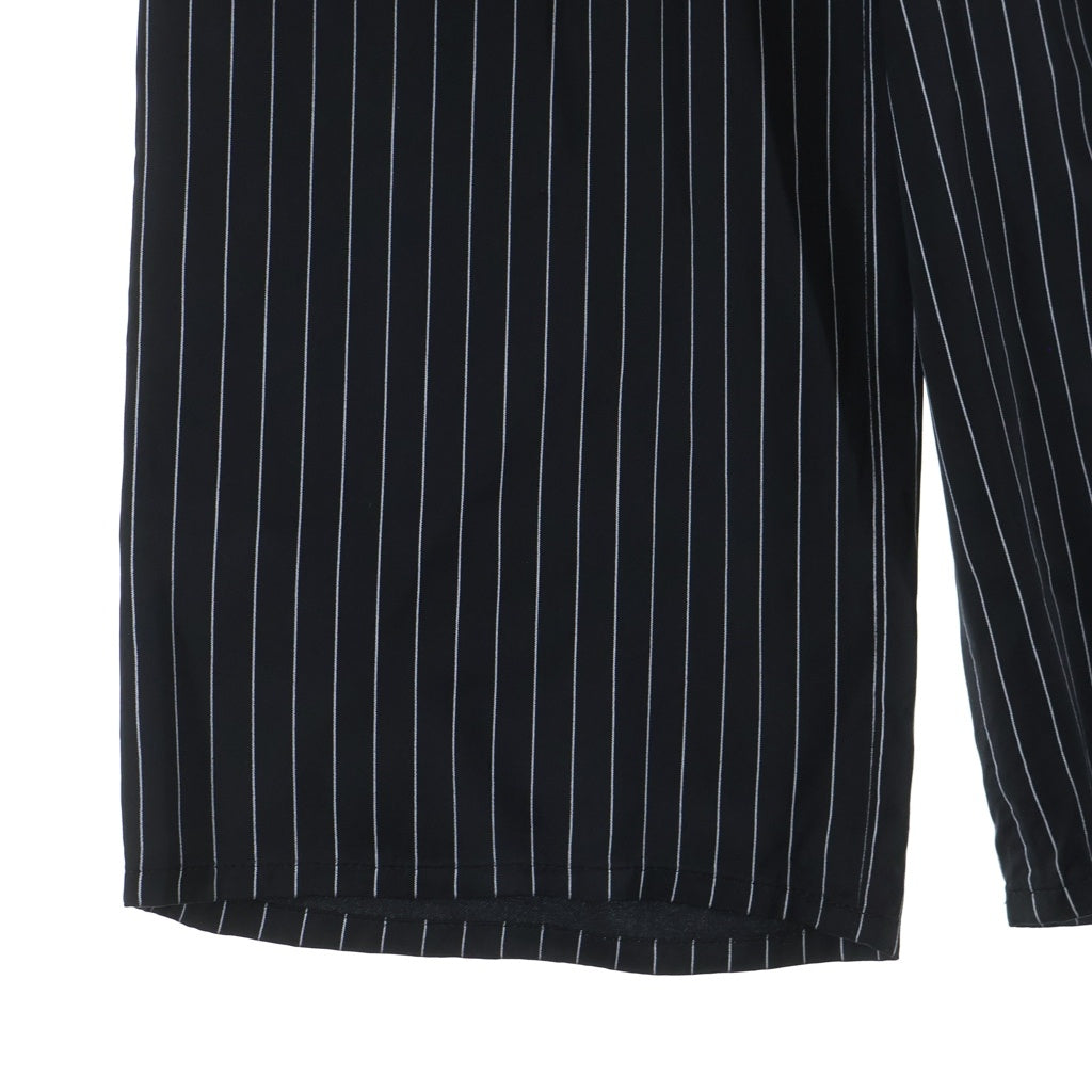 MM6 Maison Margiela(エムエムシックスメゾンマルジェラ) 22AW Straight Wide Pants ストライプ レーヨンワイドパンツ イージーパンツ ブラック レディース S62KB0144