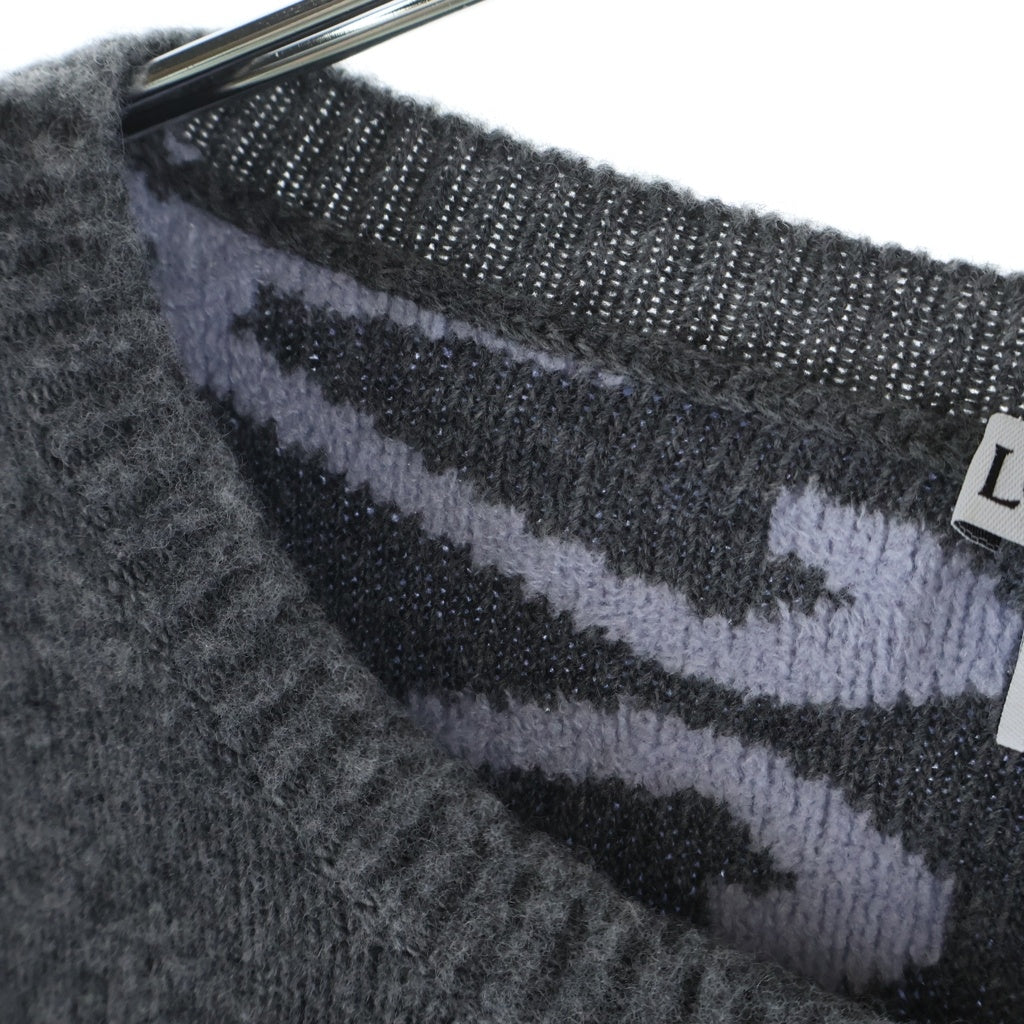 LOEWE(ロエベ) Anagram Jacquard Wool Knit Sweater アナグラム ジャガード クルーネックウールニットセーター グレー レディース S359Y14KCY