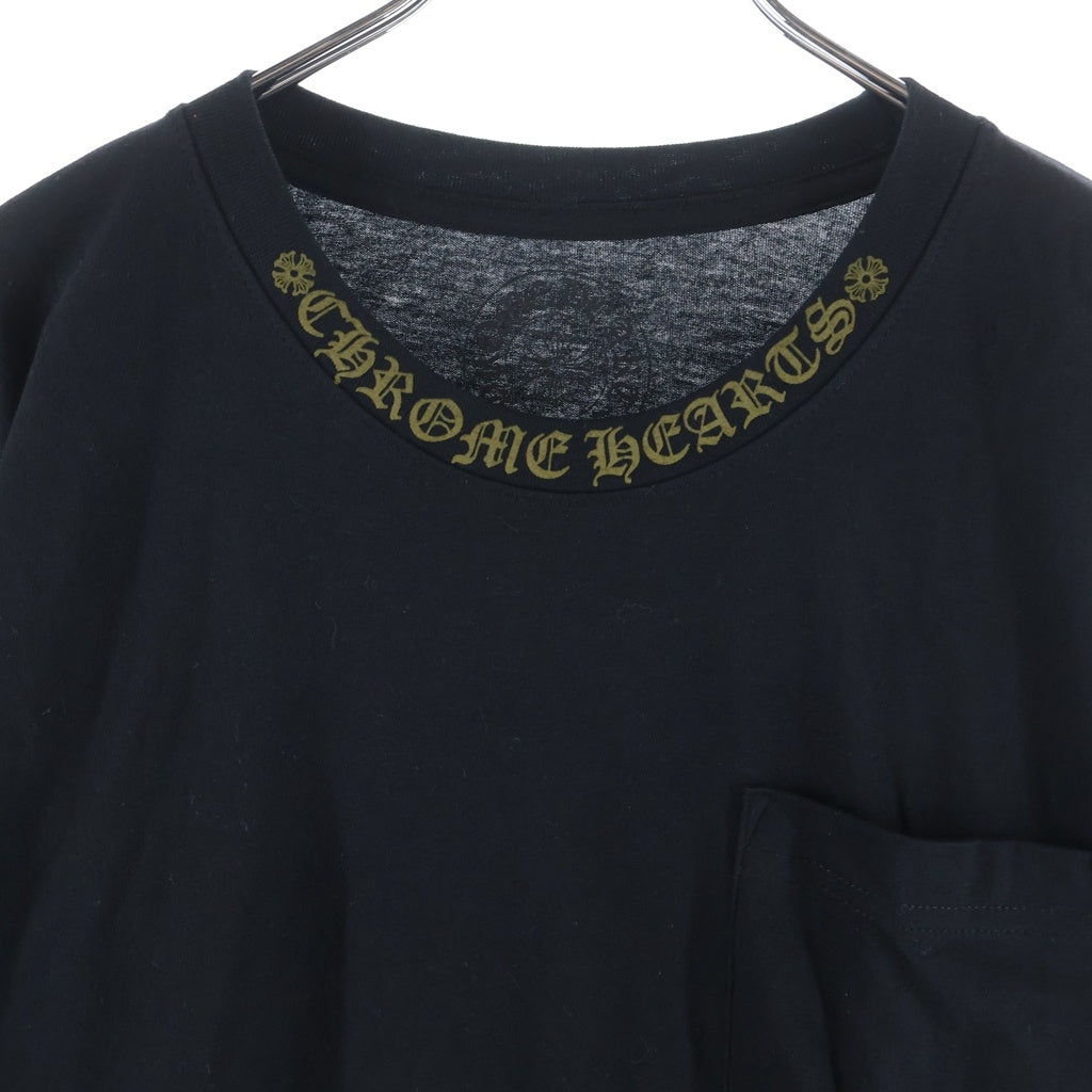 CHROME HEARTS(クロムハーツ) CH L/S 1 ネックロゴプリント ロングスリーブ 長袖Tシャツ カットソー ブラック/ブラウン